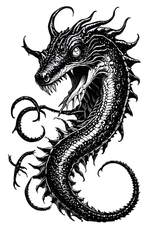 Eel monster tattoo design idea