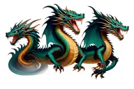 three headed dragon tattoo design idea