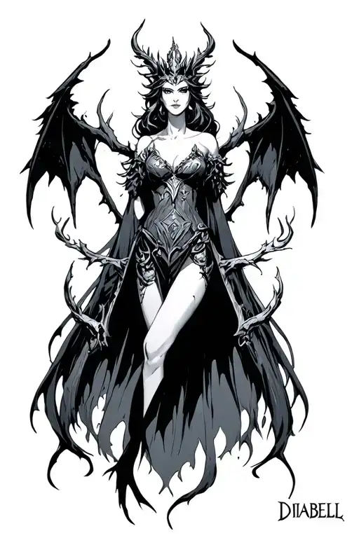 diabell queen of the white forest yu-gi-oh tattoo design idea