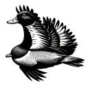 duck flying tattoo design idea