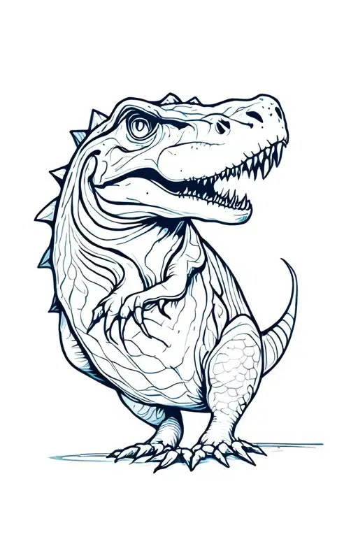 tea rex tattoo design idea