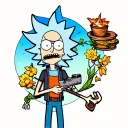rick and morty tattoo design idea