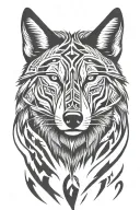 wolf looking straight tattoo design idea