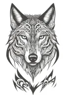 wolf looking straight tattoo design idea
