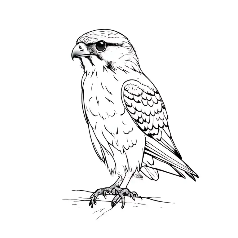 peregrine falcon with binoculars tattoo design idea