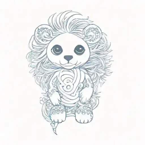 a blue stuffed animal tattoo design idea