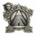 ancient pyramid tattoo design idea