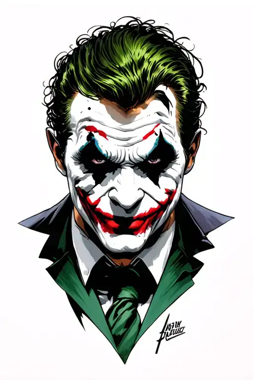 joker from dc comics Gotham tattoo design idea
