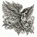 Valkyrie wings spread tattoo design idea