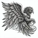 Valkyrie wings spread tattoo design idea