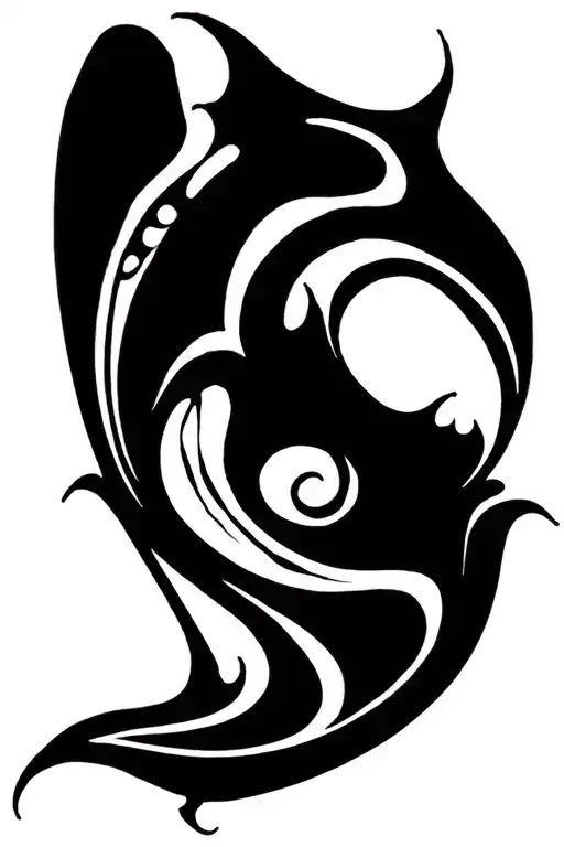 manta ray swimming gracefully tattoo design idea