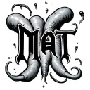 the word "Matt" but all the letters are penises shooting sperm tattoo design idea
