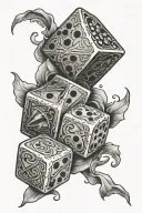 proverbs 16:33 Verse with dice rolling tattoo design idea