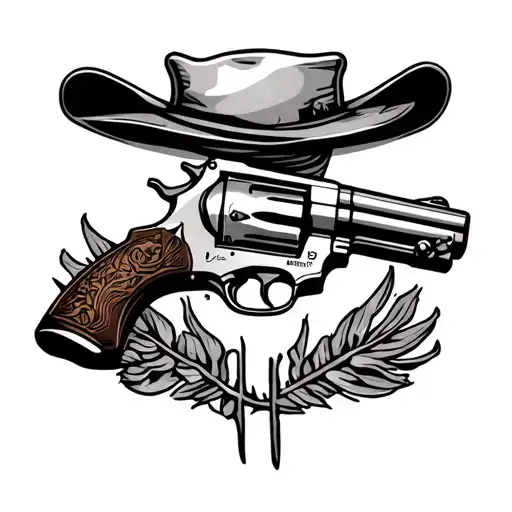 western tool, 45 mag 12 on top tattoo design idea