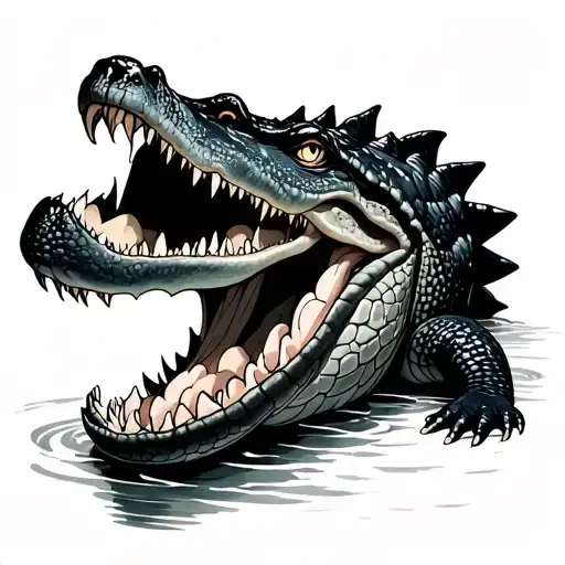 alligator swamp tattoo design idea