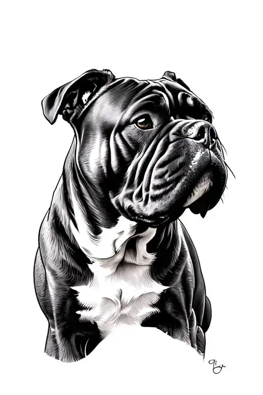 Cane corso dedication tattoo design idea