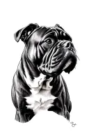 Cane corso dedication tattoo design idea