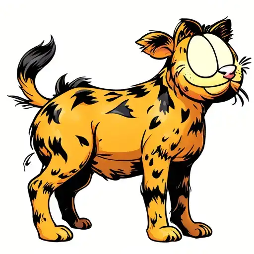 garfield scratch calf tattoo design tattoo design idea