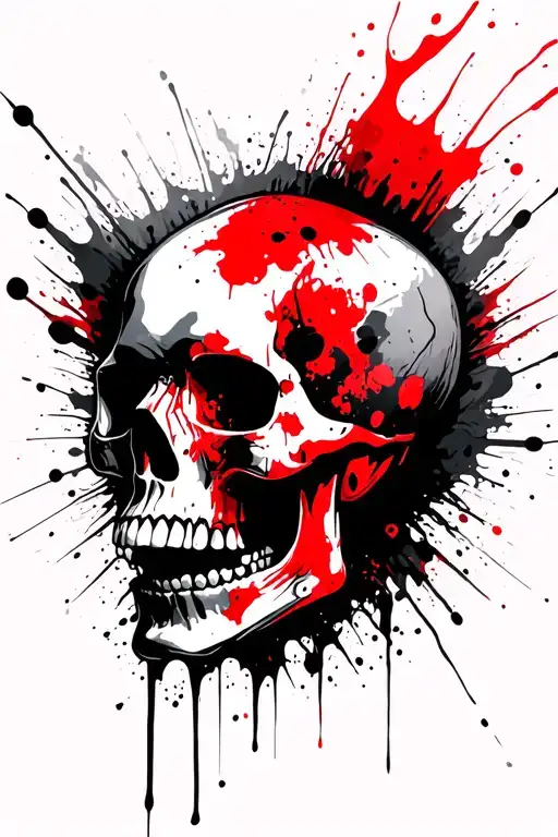 Depression Skull tattoo design idea