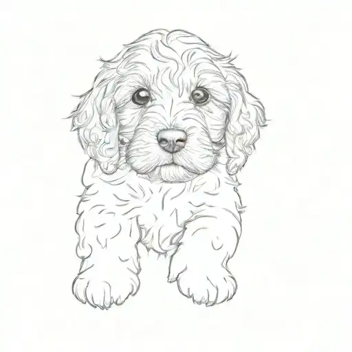 a Cockapoo puppy paw print tattoo design idea