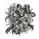 marvel venomized characters surrounded tattoo design idea
