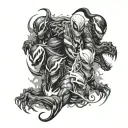 marvel venomized characters surrounded tattoo design idea