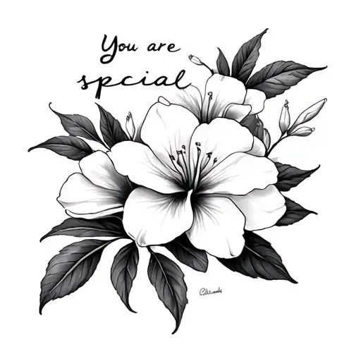"You are special" Oleander tattoo design idea