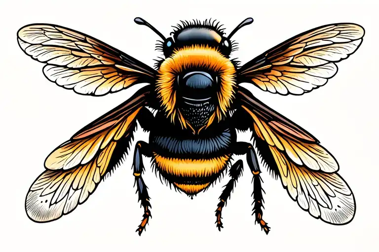 bee with wings outstretched  tattoo design idea