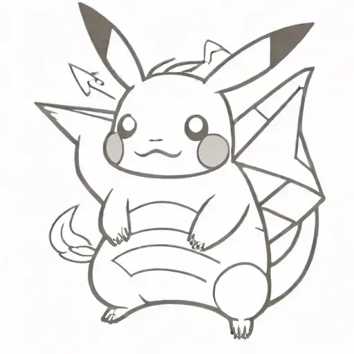 fat pikachu and charizard tattoo design idea
