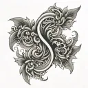 double s pattern tattoo design idea