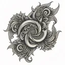 double s pattern tattoo design idea