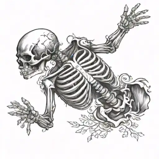 skeleton psalms 23:4 tattoo design idea