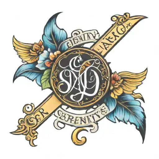 serenity prayer written tattoo design idea