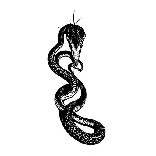  snake writhing in the background of marijuana leaves tattoo design idea