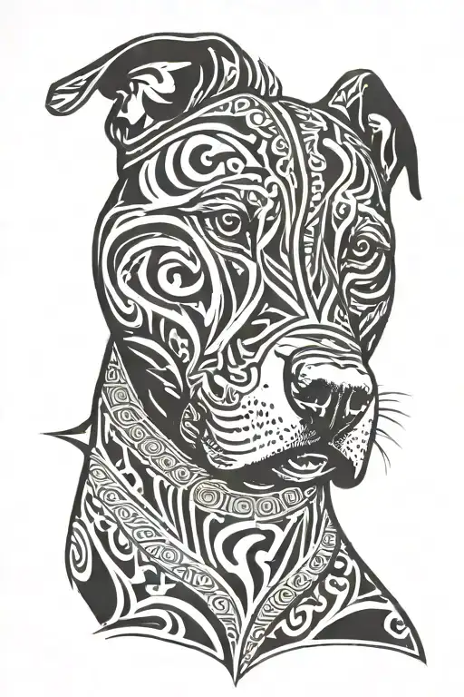 Pitbull tattoo design idea
