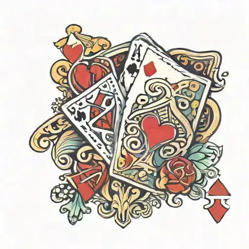poker hand 4 jacks ace of hearts playing card tattoo design idea