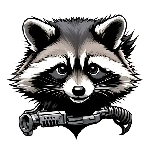 mechanic racoon tattoo design idea