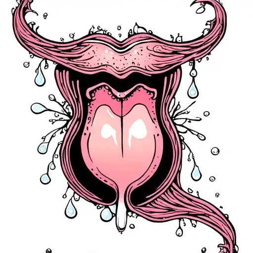 "Fill me up" penis, white droplets, tattoo design idea