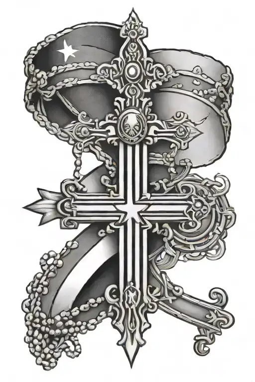 Filipino flag with rosary  tattoo design idea