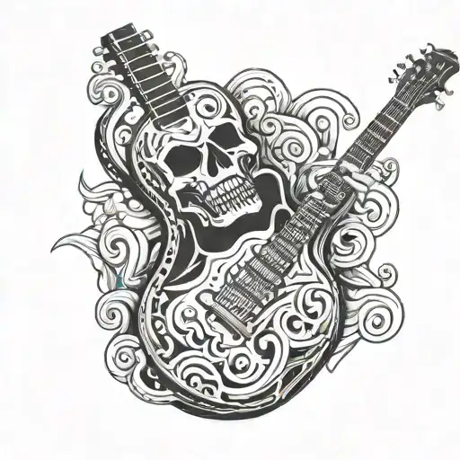 voodoo guitar tattoo design idea