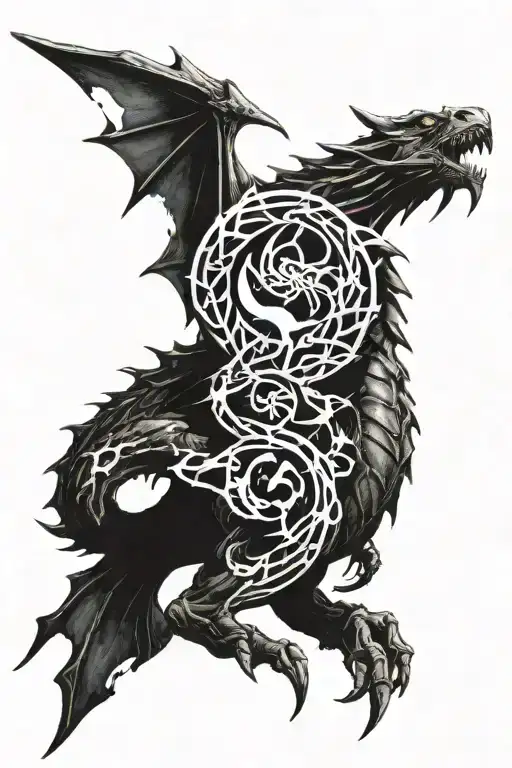 Skyrim dragon language tattoo design idea