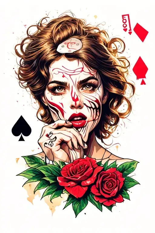 life's a gamble addiction pain tattoo design idea