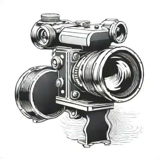 Camera lens tattoo design idea