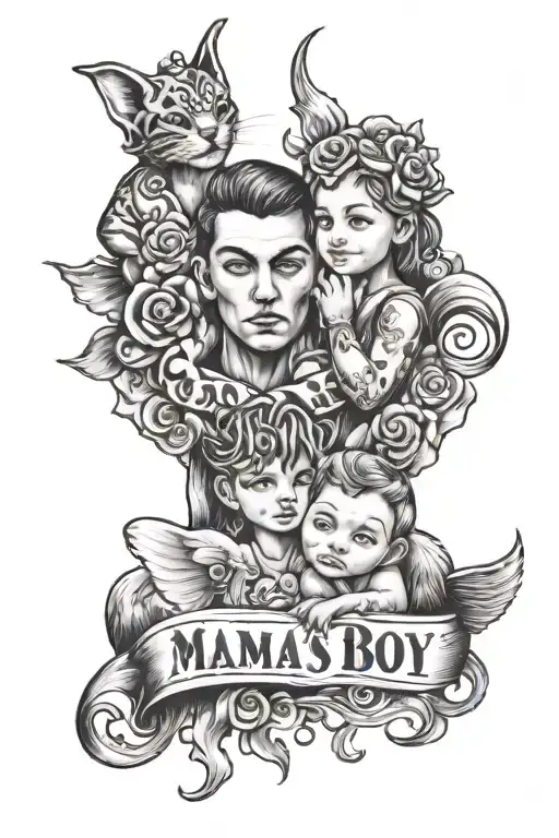 mama's boy tattoo tattoo design idea