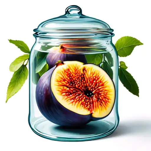 a fig under a bell jar tattoo design idea