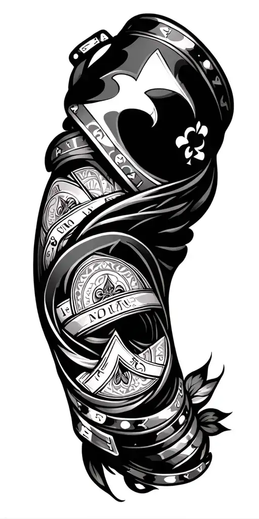 gambling sleeve tattoo design idea