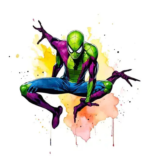 Green Goblin Spiderman tattoo design idea