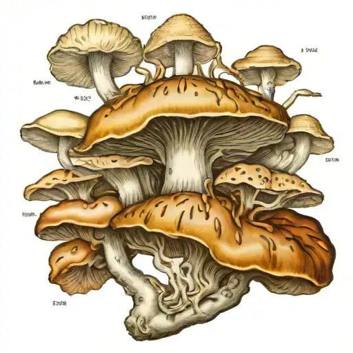 mystic, life cycle, oyster mushrooms, audit and numbers, science, biology, Anatomy tattoo design idea