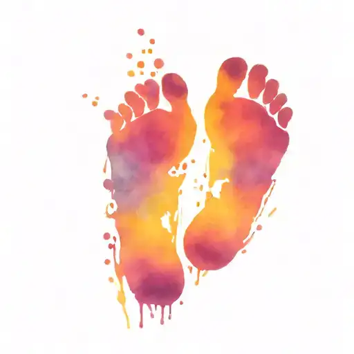 baby foot print filled tattoo design idea