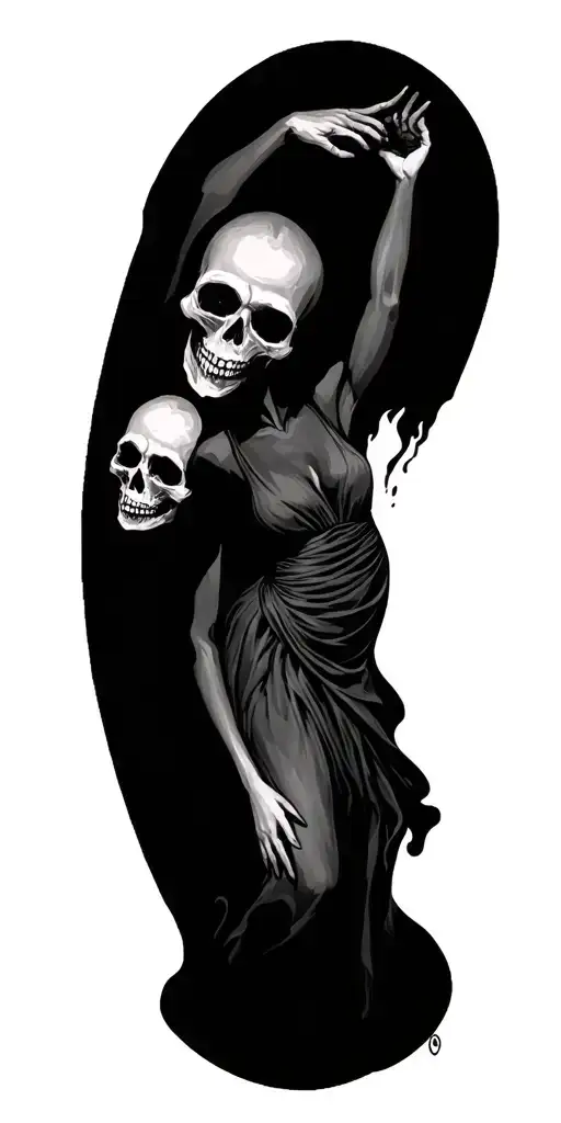 dance macabre tattoo design idea
